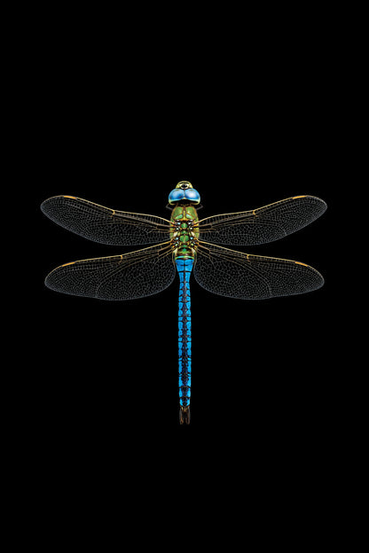 Scientific illustration of the Emperor Dragonfly (Anax imperator)