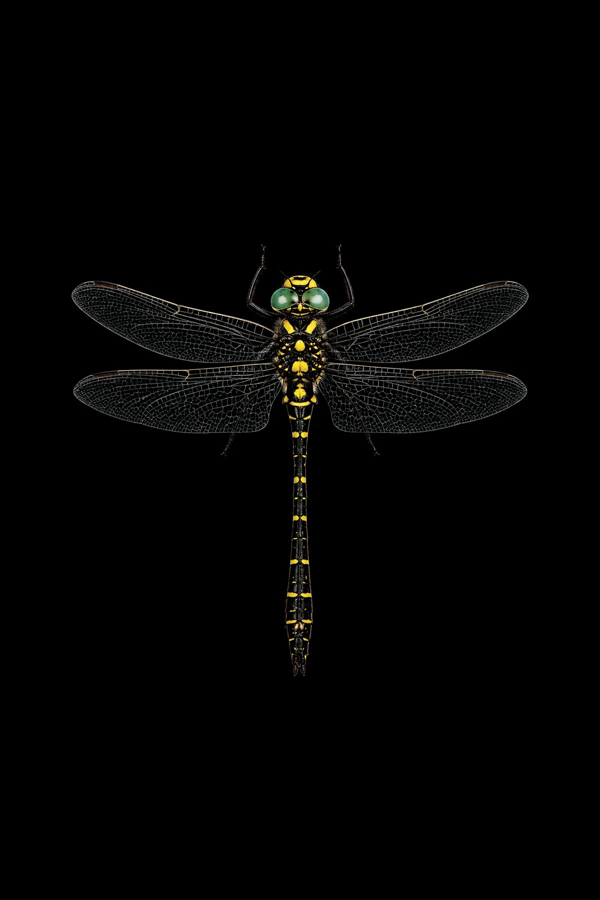 Scientific illustration of the Golden-ringed Dragonfly (Cordulegaster boltonii)