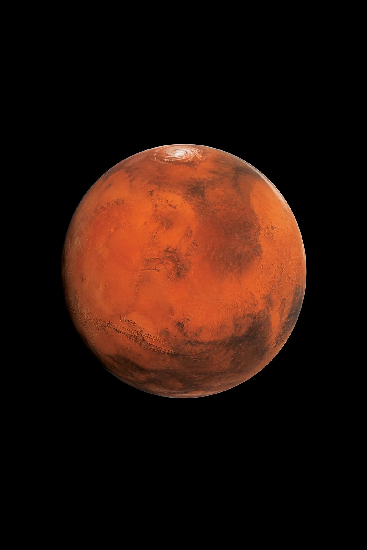 Astronomical illustration of Mars